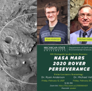 Collage of Mars surface and two professors