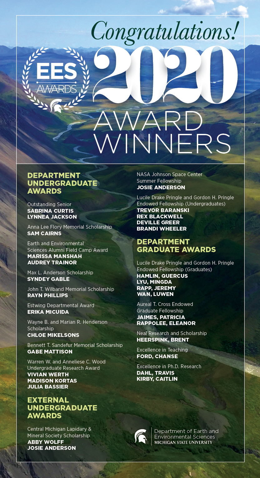 List of EES Daprtment Award Winners